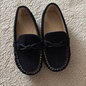 Little Kids Black Suede Loafers Size 10.5